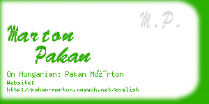 marton pakan business card